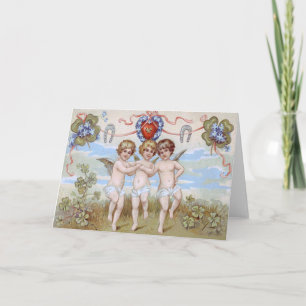 Carte Cherub Angel Horseshoe Shamrock