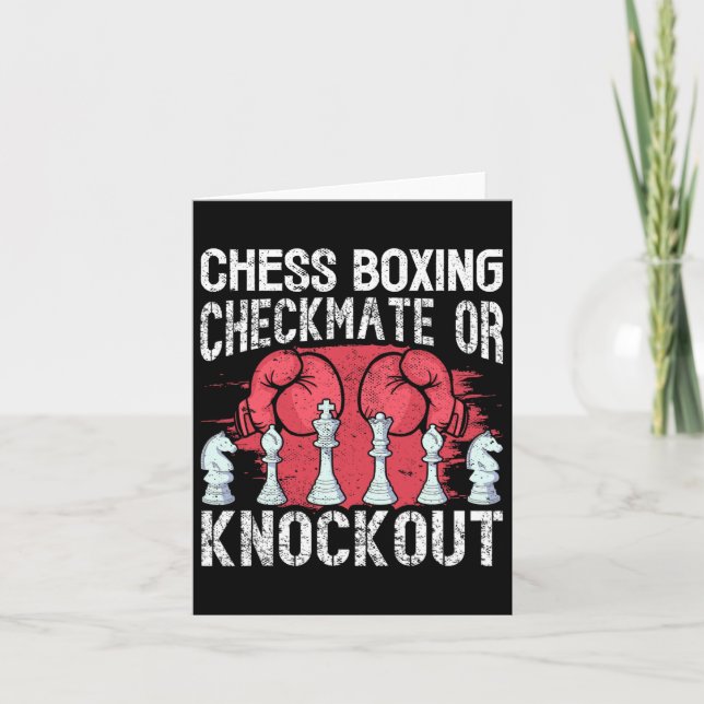 Carte Chess Boxing Checkmate Ou Knockout Fun (Devant)