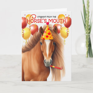 Carte Chestnut Red Mane Horse drôle Anniversaire