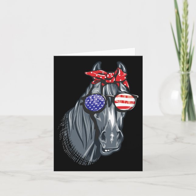 Carte Cheval 4 juillet Chemise Femmes Cheval Graphique A (Devant)