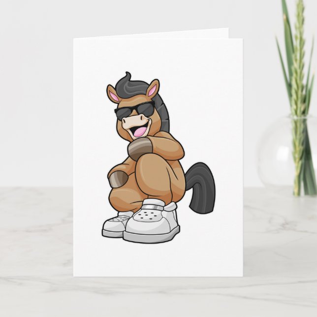 Carte Cheval avec de grandes chaussures (Devant)