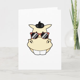 Carte Cheval avec des lunettes de soleil