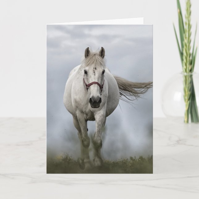 Carte Cheval blanc galopant (Devant)