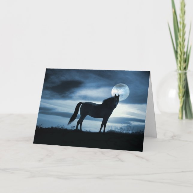 Carte Cheval Blank, Beau Cheval et Lune (Devant)