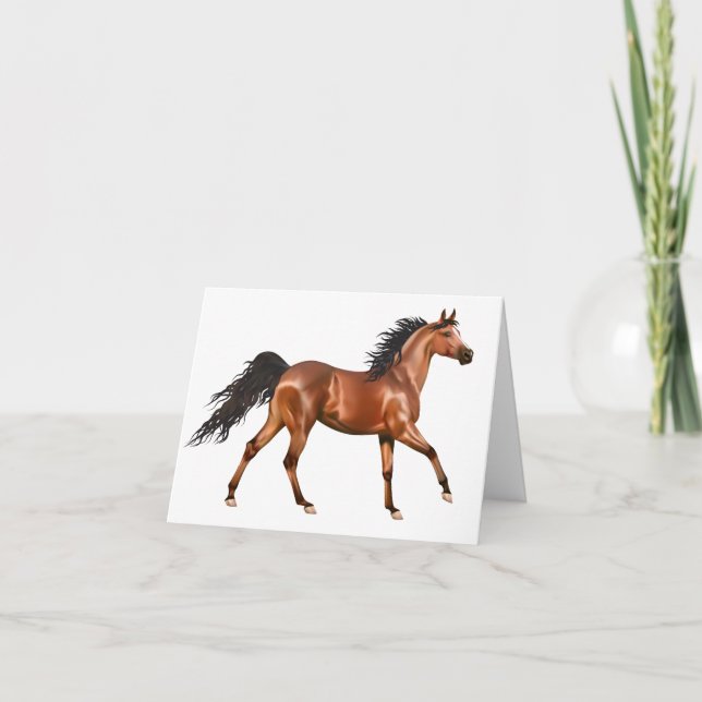 Carte Cheval Bonjour, Amour, Penser à vous, Merci (Devant)
