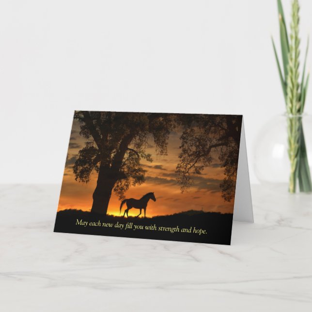 Carte Cheval Cancer Traitement Encouragement Obtenez Bon (Devant)