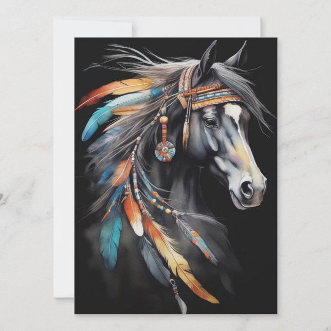Carte Cheval coloré Abstrait (Devant)