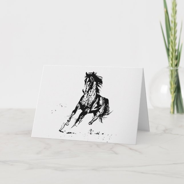 Carte Cheval comique de dessin (Devant)