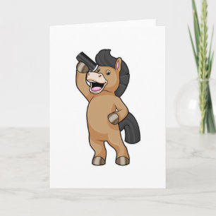 Carte Cheval comme coiffeur avec peigne