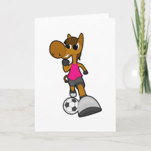 Carte Cheval comme joueur de football avec balle de foot