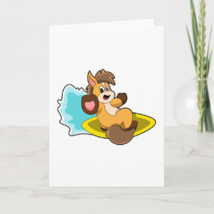 Carte Cheval comme Surfer avec Surfboard