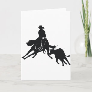 Carte Cheval coupant et vache