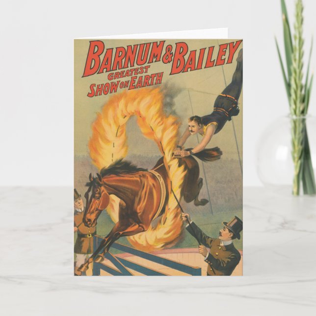 Carte Cheval De Cirque Qui Traverse Un Flaming Hoop (Devant)