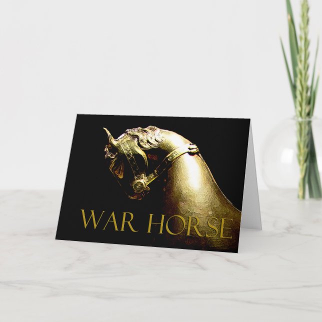 Carte Cheval de guerre cadeaux et salutations (Devant)