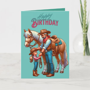 Carte Cheval de l'Ouest Enfant de Cheval Fête des pères