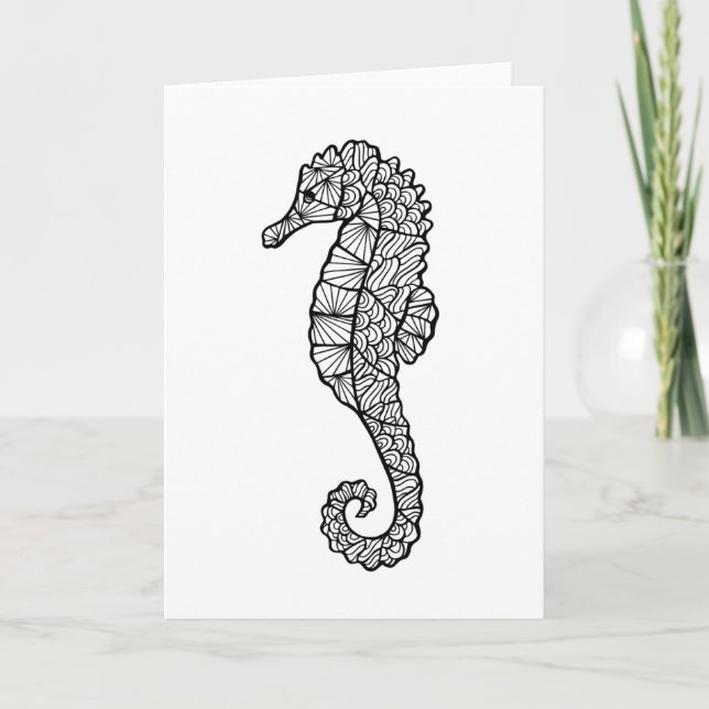 Carte Cheval de mer inspiré (Devant)