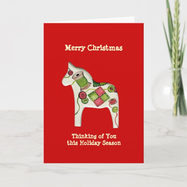 Carte Cheval de Noël Quilter's Christmas (Devant)