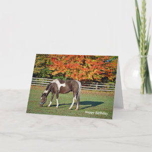Carte Cheval de peinture dans les pâturages d'automne An