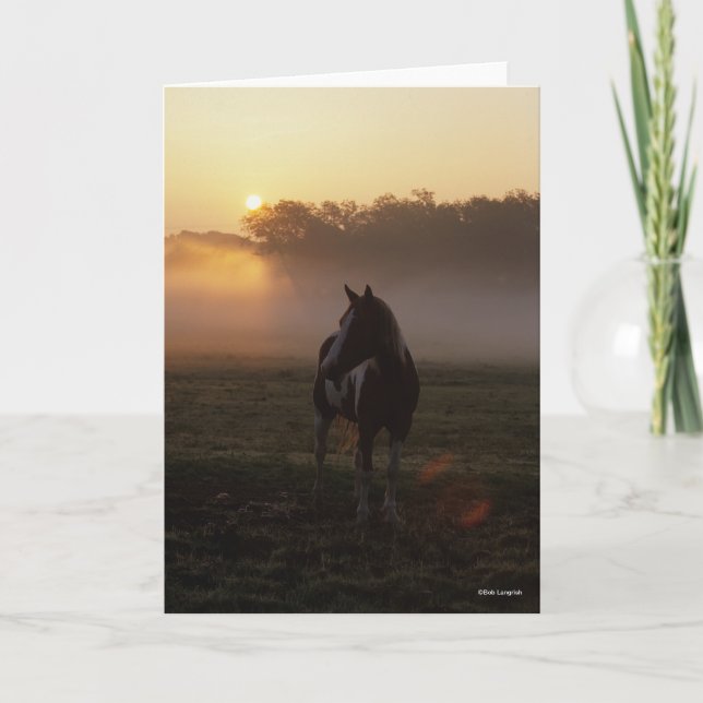 Carte Cheval De Peinture Se Tenant En Mist Au lever Du S (Devant)