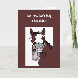 Carte Cheval de rire "Over the Hill" Son Humour d'annive