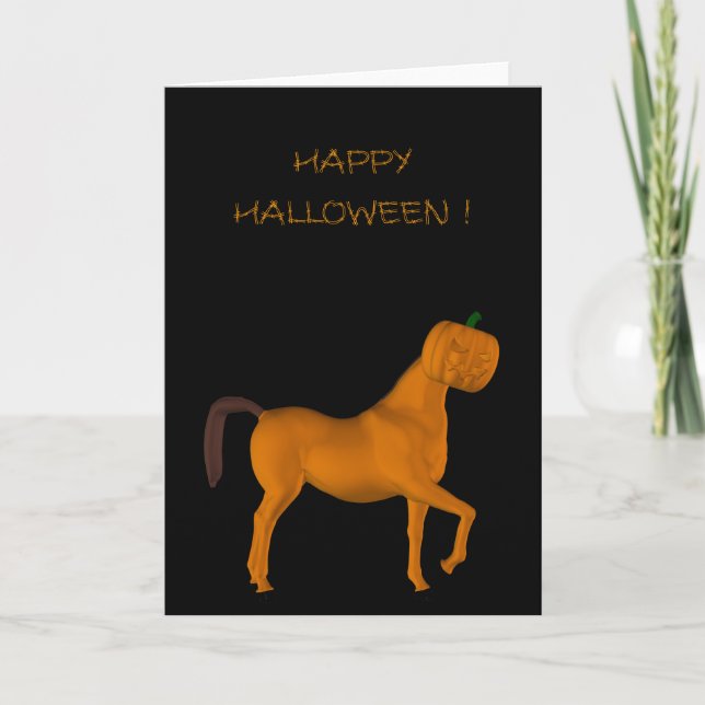 Carte Cheval d'Halloween Trotting (Devant)