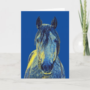 Carte Cheval doux en Blues Artsy Note Card