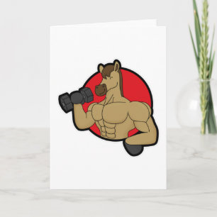 Carte Cheval en Bodybuilder avec Dumbbell