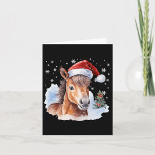 Carte Cheval équestre de Noël Santa Chapeau Animal Eques