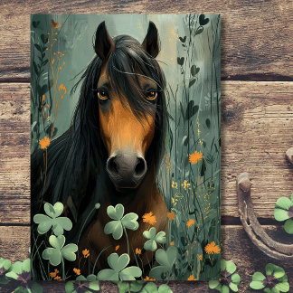 Carte Cheval et Clovers St. Patrick's Day