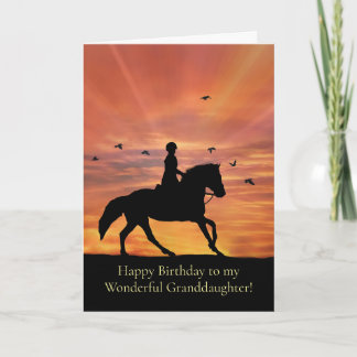 Carte Cheval et Rider Grand-fille Anniversaire