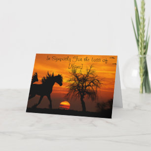 Carte Cheval fonctionnant librement au coucher du soleil