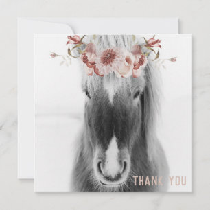 Carte Cheval islandais et couronne florale Nom personnal
