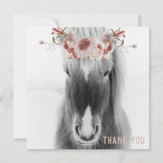 Carte Cheval islandais et couronne florale Nom personnal