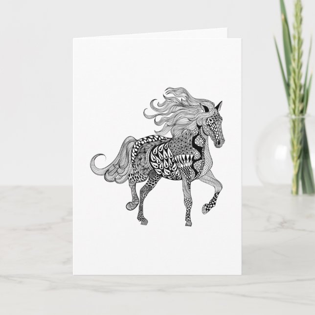 Carte Cheval noir inspiré (Devant)