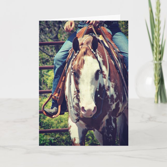 Carte Cheval occidental de peinture, anniversaire (Devant)