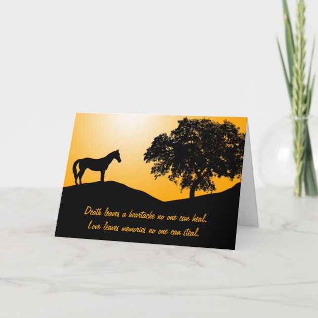 Carte Cheval par la silhouette d'arbre (Devant)