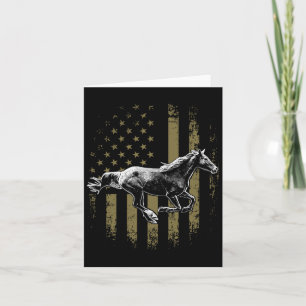 Carte Cheval Patriotique Drapeau Américain Équitation Gi