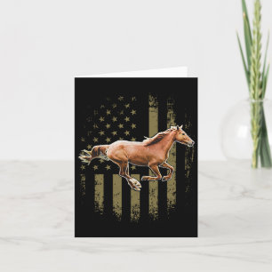 Carte Cheval Patriotique Drapeau Américain Équitation Gi
