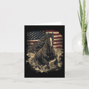 Carte Cheval Patriotique Drapeau Américain Équitation We