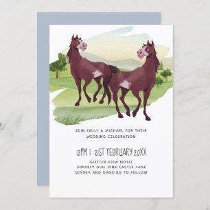 Carte Cheval Pays Thématique Western Rustic Mariage