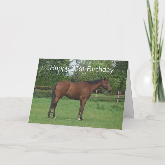 Carte Cheval Personnalisé 21e anniversaire (Devant)