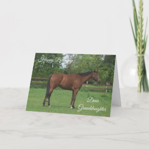 Carte Cheval Personnalisé Grand-fille Anniversaire