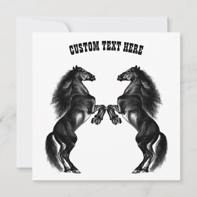 Carte Cheval personnalisée avec texte personnalisé (Devant)