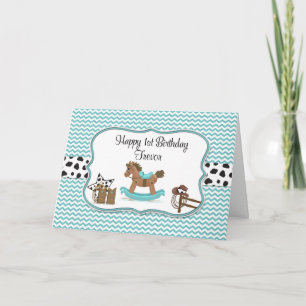 Carte Cheval Rocher Turquoise Anniversaire Personnalisé