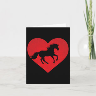 Carte Cheval Romantique en forme de coeur équestre Lover