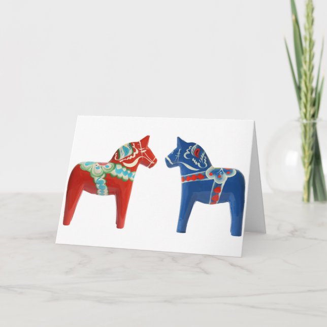 Carte Cheval rouge et bleu de Dala (Devant)