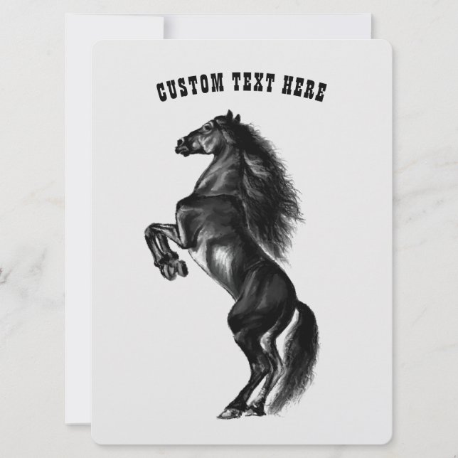 Carte Cheval sauvage dressée avec texte personnali (Devant)