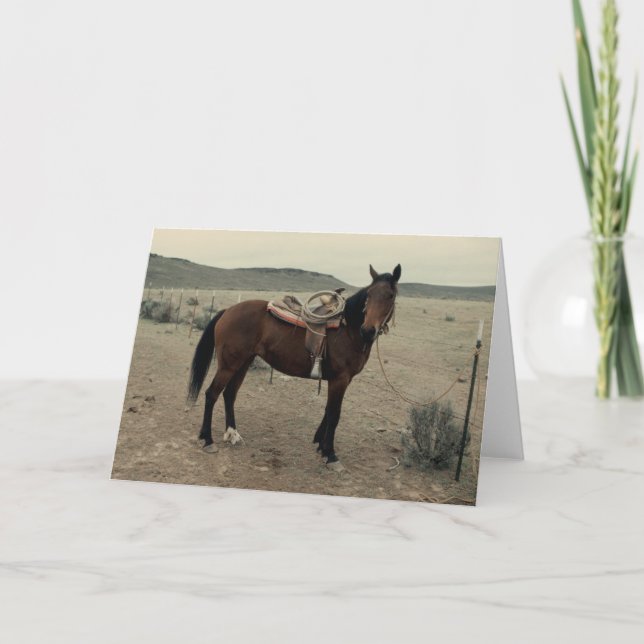 Carte Cheval vintage à selle (Devant)