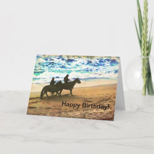 Carte Chevaux au galop sur la plage
