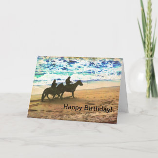 Carte Chevaux au galop sur la plage